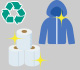 リサイクル後の様々な製品のイラスト