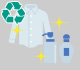 リサイクル後の容器や衣服のイラスト